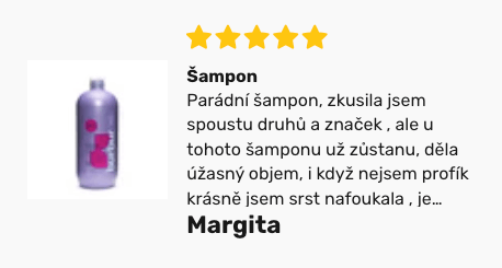 Zákaznická recenze šampónu na GROOMO.cz - Margita, 5 hvězd